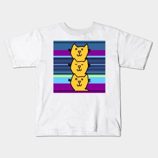 Yellow Cat Column Kids T-Shirt